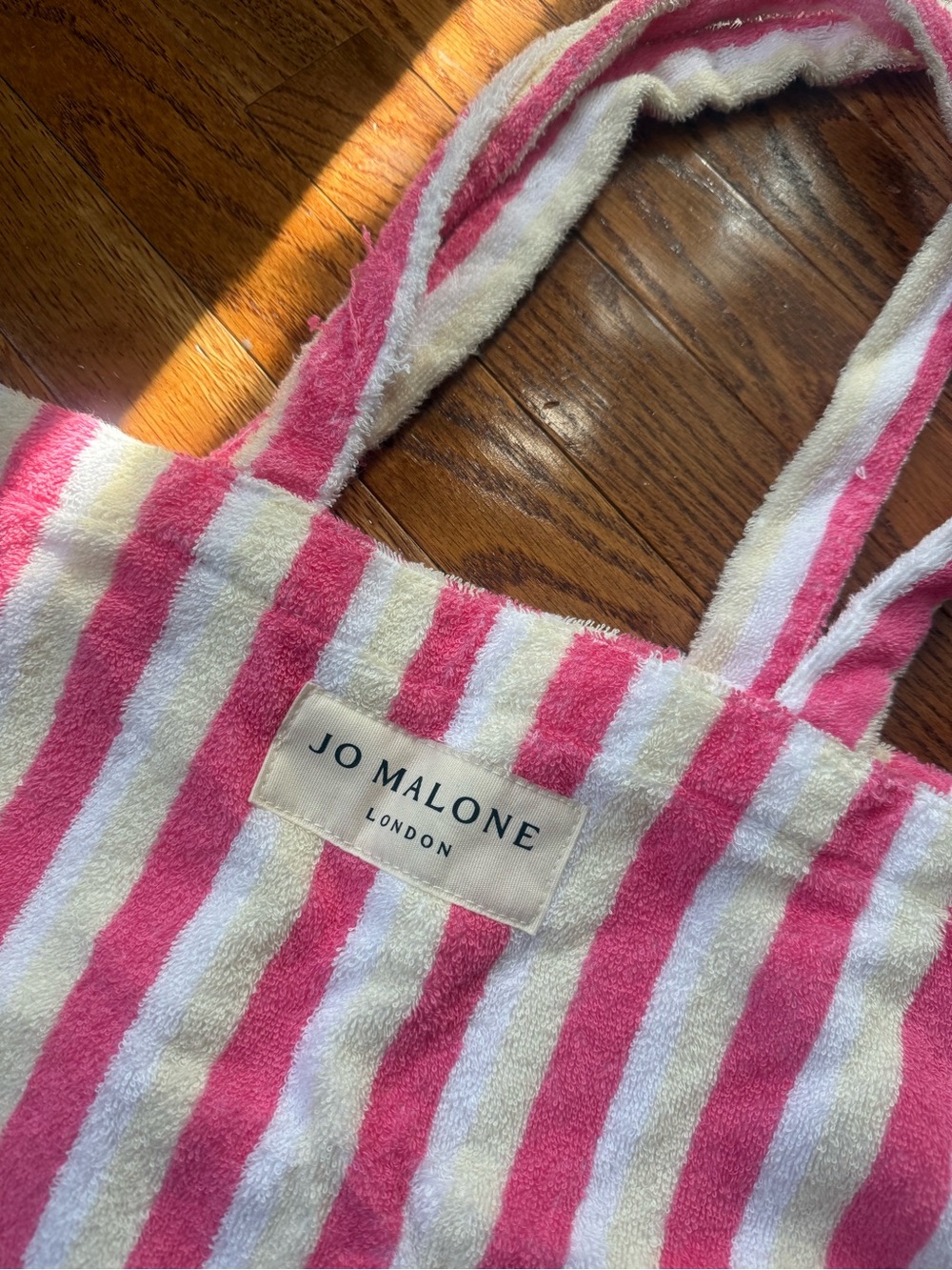 Limited Edition Jo Malone London Raspberry Ripple Pink & White Striped Tote